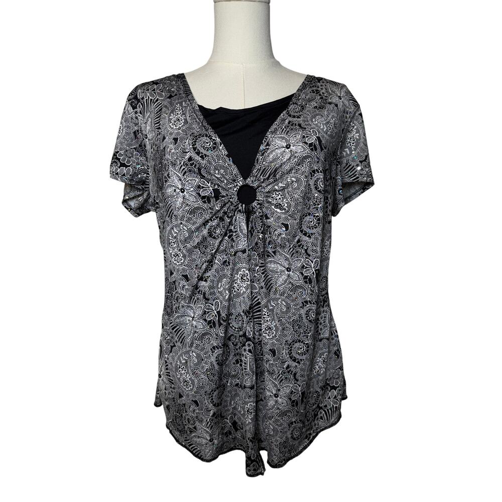 Dressbarn Y2K top with sparkle size large